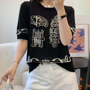 百搭圆领针织T恤穿搭小衫 莱赛尔天丝短袖 女短袖 新款 上衣 2026夏季