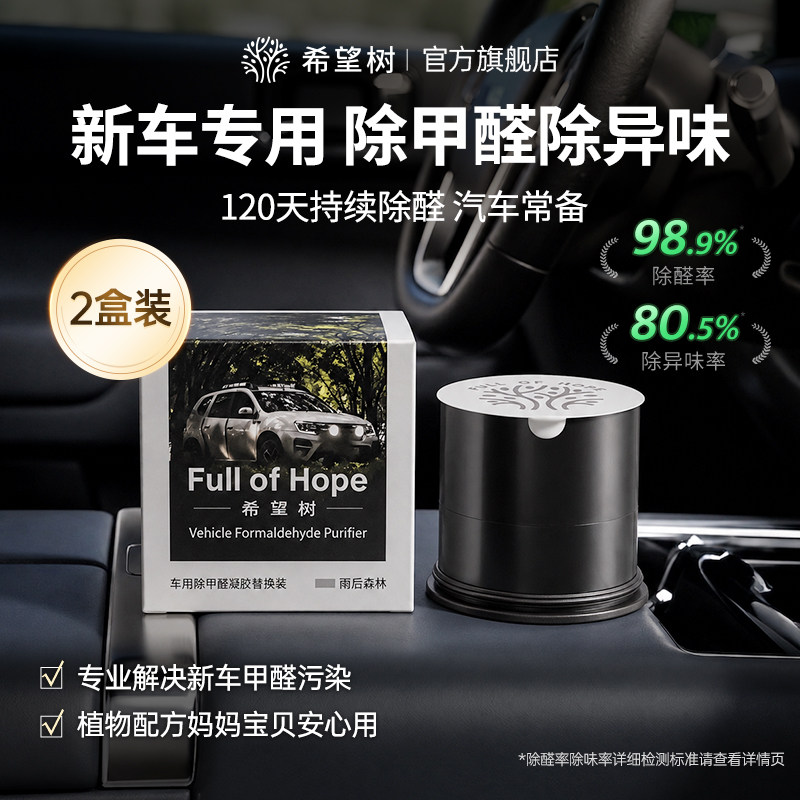 希望树新车除甲醛除异味车内专用汽车除味车用车载空气净化器香薰