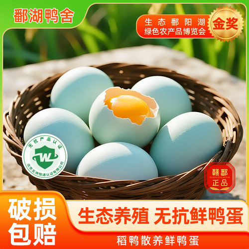 【现捡现发】正宗鄱阳湖新鲜土鸭蛋30枚60-70克农家麻鸭蛋无公害