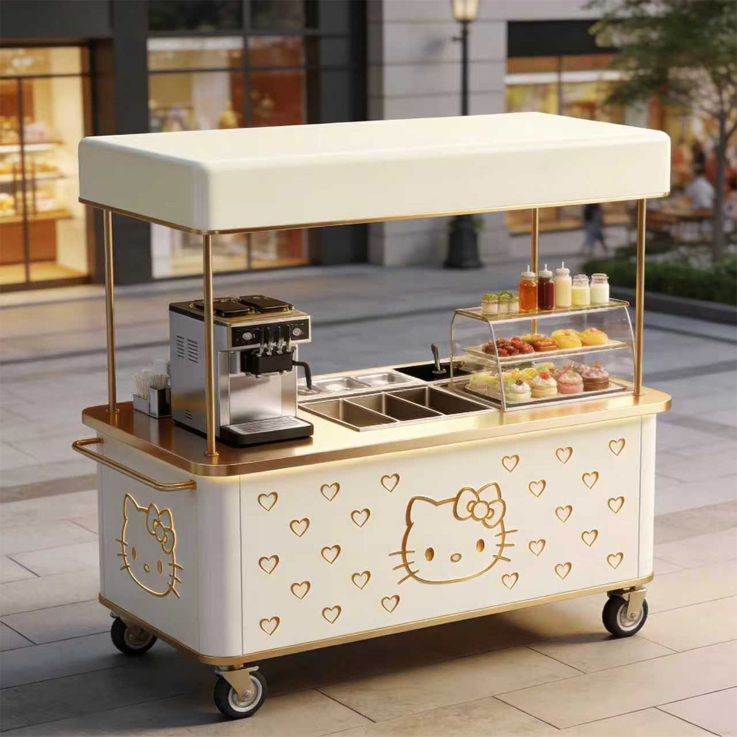 网红户外铝合金摆摊可移动餐车多功能小吃车咖啡早餐专用车可定制,商业/办公家具,促销架/促销车/摊位架,淘宝优惠券,粉丝福利购,淘宝优惠卷