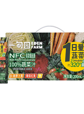 一甸园NFC蔬菜汁使用320克蔬菜200mL10盒每日营养补充适合上班