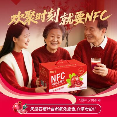 桑加1100%NFC石榴汁nfc果汁解腻儿童果汁220ml整箱送礼优选