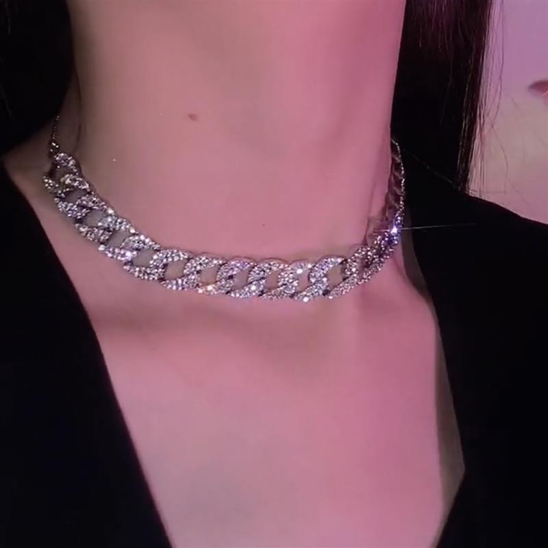 古巴项链女ins嘻哈潮高级感锁骨链街头个性粗链子配饰2022新款潮