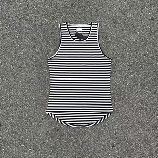明亮叔出品4th条纹打底背心男孩美式高街百搭叠穿内搭打底上衣