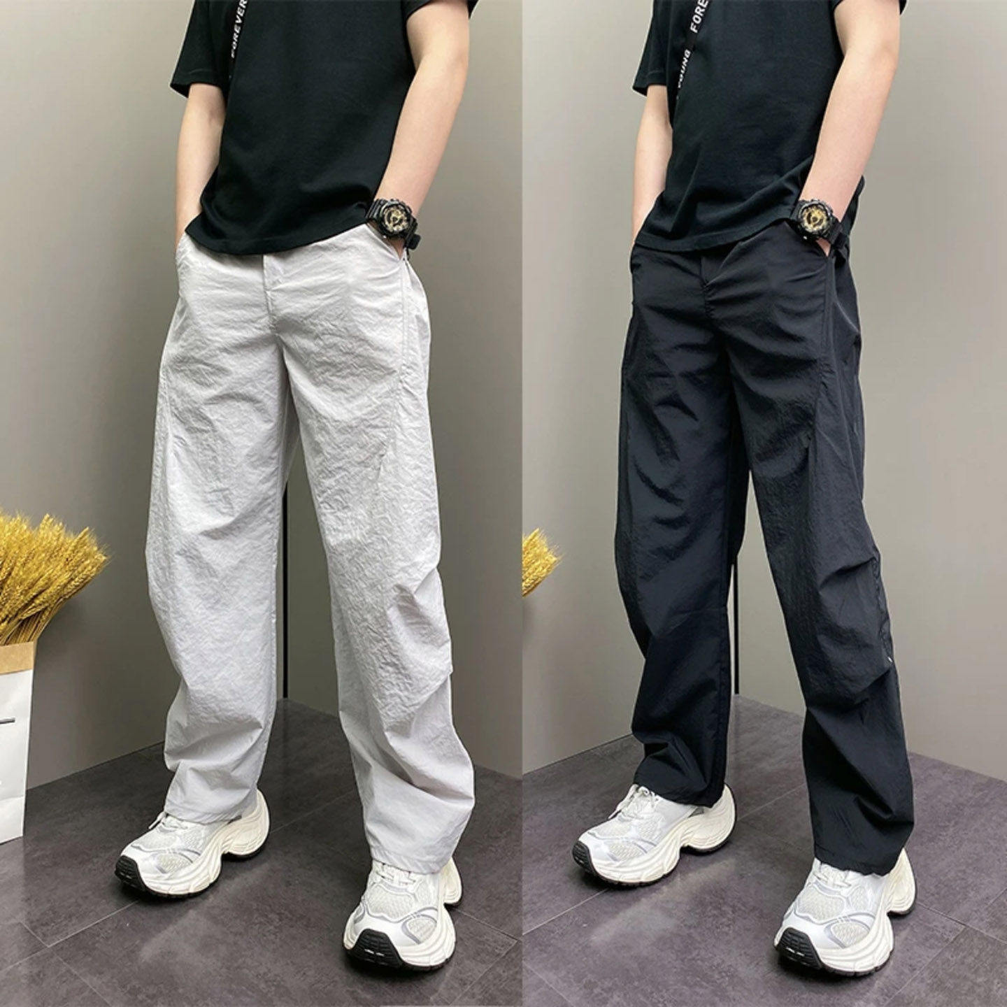 点击率美式男裤2026年夏季新款痞帅宽松哈伦裤青年男士休闲直筒a7