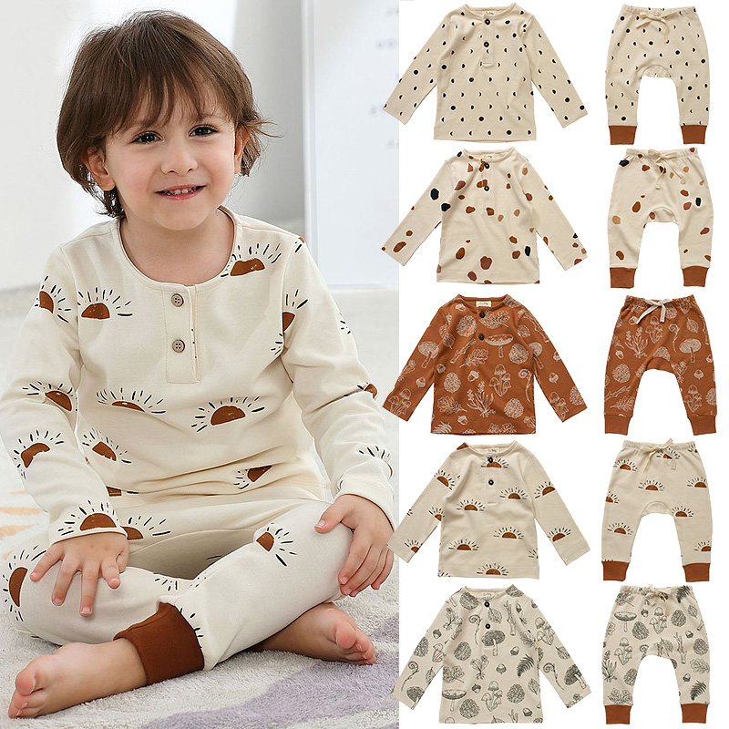 kiwibaby纯棉北欧秋季森林图案