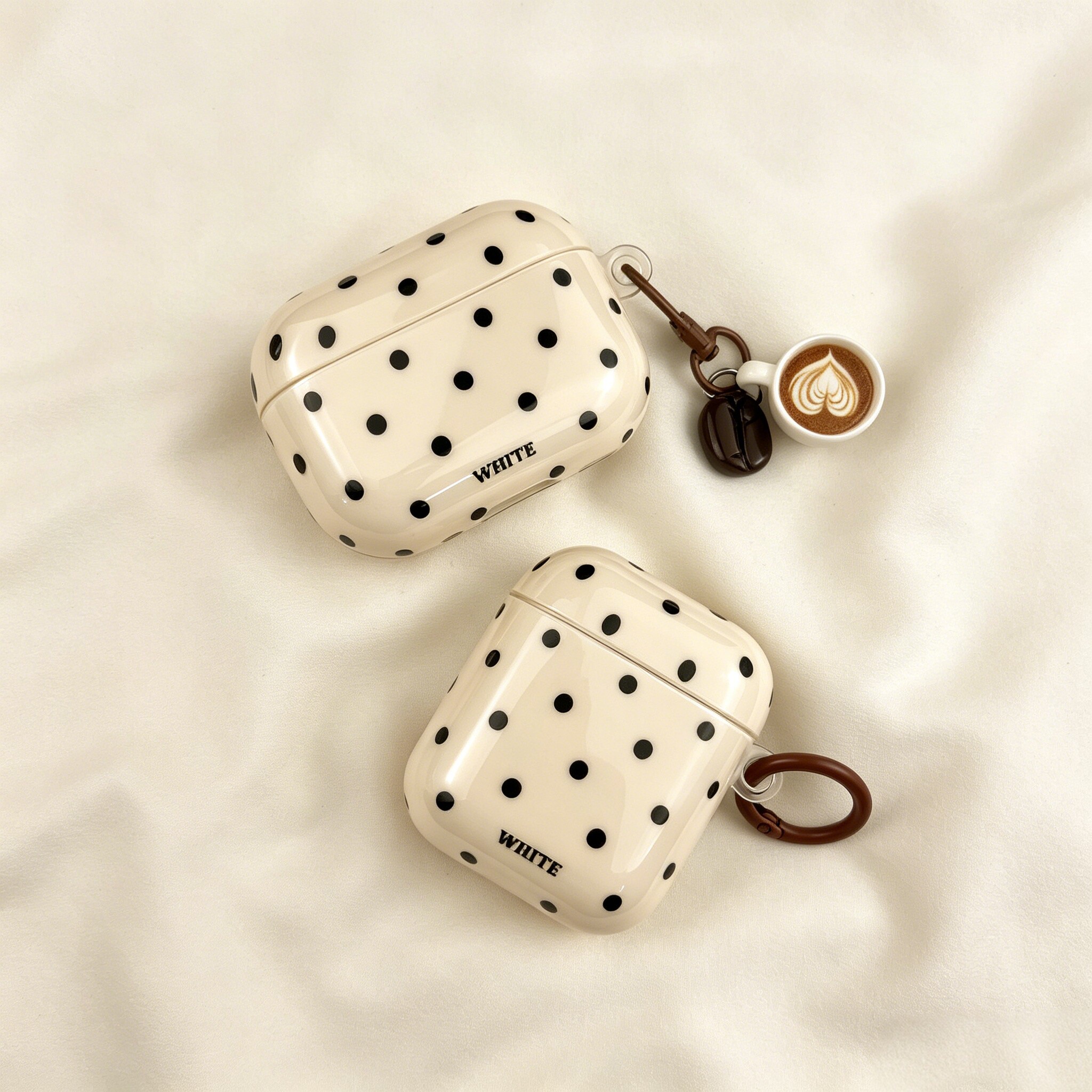 黑色波点咖啡适用airpods4保护套airpod3适用苹果pro耳机壳二代无线蓝牙1第三代2代airpodpro四代5五代盒