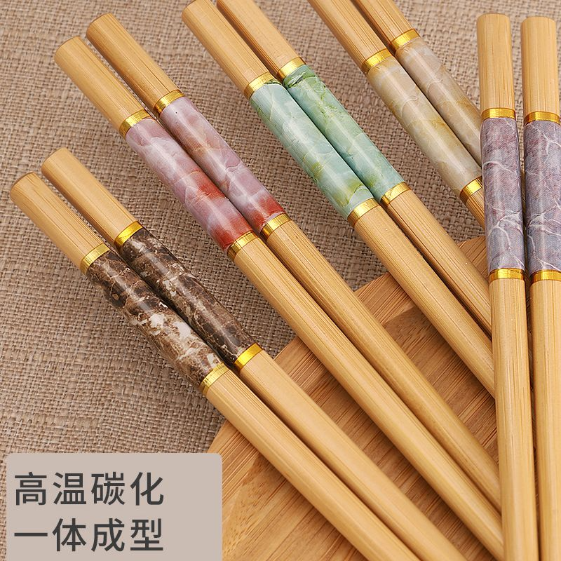 健康楠竹筷子家用5-10双装成人竹木筷子一人一筷