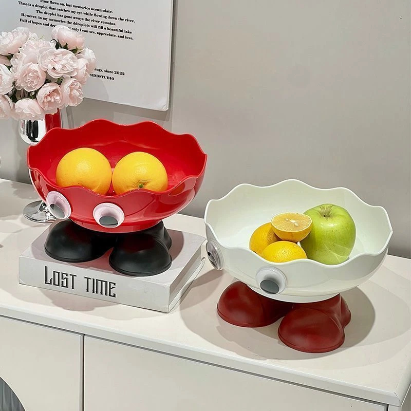 【下单立减50】卡通家用高脚水果盘客厅餐桌水果盆客厅高颜值F