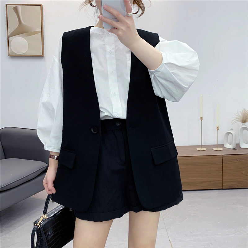 马甲女薄款春秋季新款韩版外搭时尚黑色马夹百搭