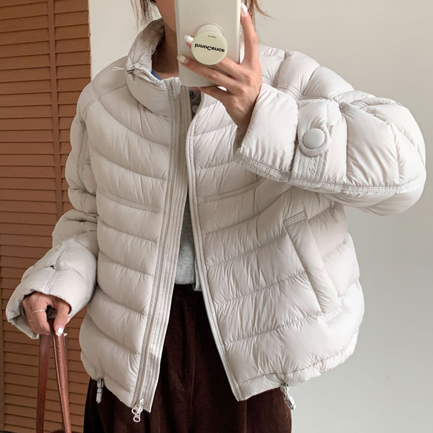 冬季小个子宽松短款立领女羽绒服