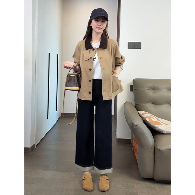 巴恩风小个子风衣短款外套女