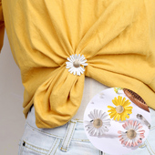 t恤衬衫 衣角下摆打结扣高档神器扎衣服固定夹子收腰卡扣别针收紧