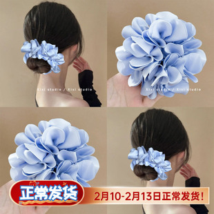 花团锦簇！缎面绣球花大肠发圈！高级感扎发头绳发饰女新品盘发器