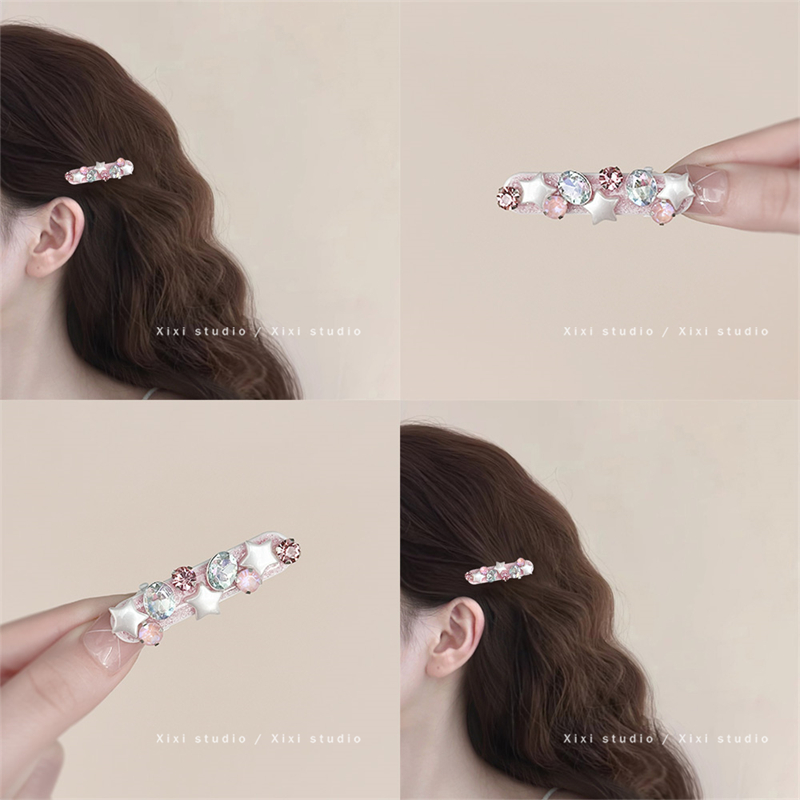 芭蕾见习生！粉色闪钻发夹！高级感刘海夹女前额侧边夹小众盘发器,家庭/个人清洁工具,盘发器,淘宝优惠券,粉丝福利购,淘宝优惠卷