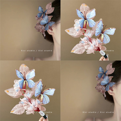 超仙牡丹花发夹氛围感刘海夹