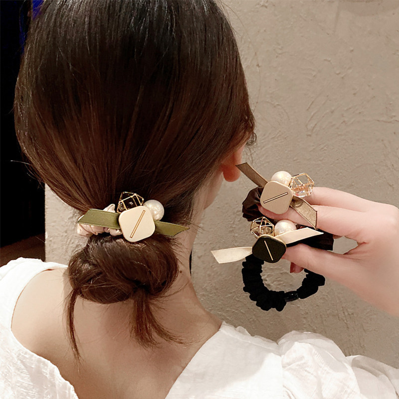 2023气质丸子头低马尾发饰猪大肠发圈女高级感扎头发皮筋头绳头饰