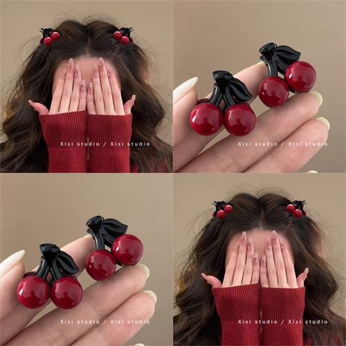 可爱小樱桃抓夹甜美刘海夹