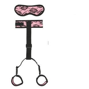 夫妻cos夜店铃铛蕾丝另类爱心女仆束缚带m绳男用具粉红色眼罩项圈