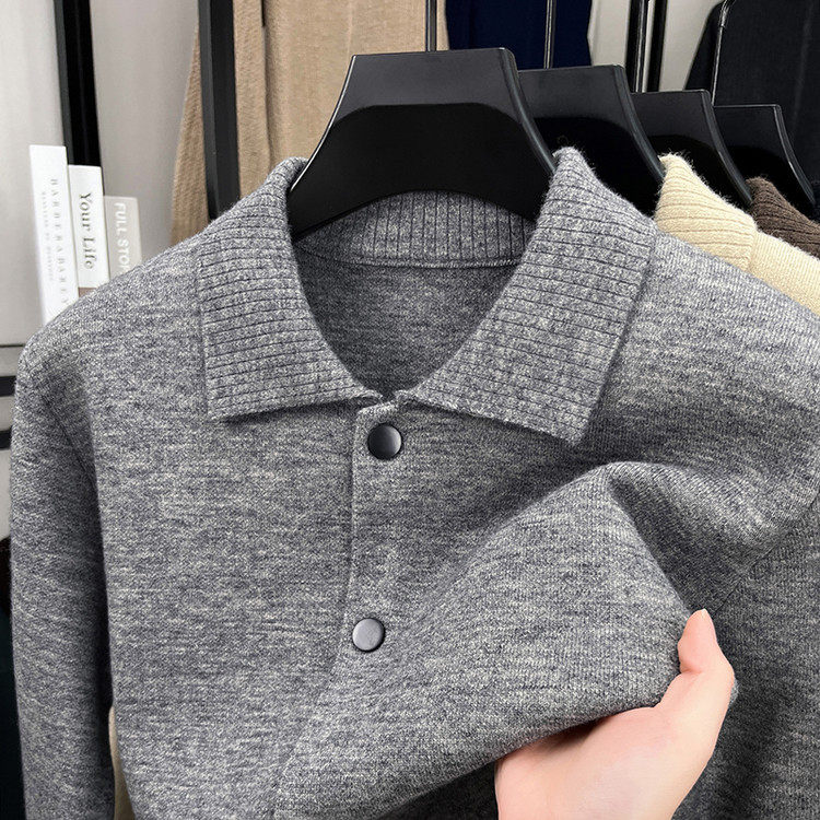 轻奢翻领针织开衫男士外套秋冬季2025新款高级感老钱风毛线衣男款,男装,针织衫/毛衣,淘宝优惠券,粉丝福利购,淘宝优惠卷