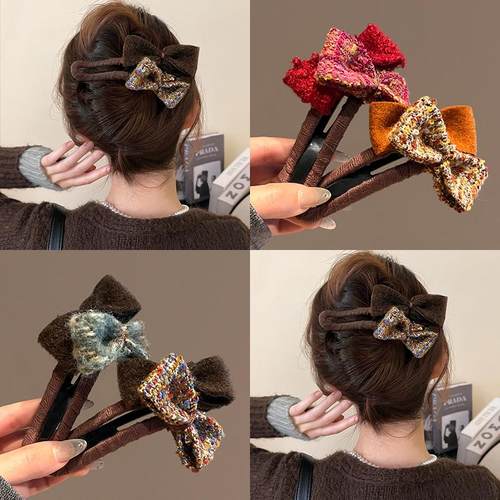 问珠小香风鸭嘴夹大号蝴蝶结