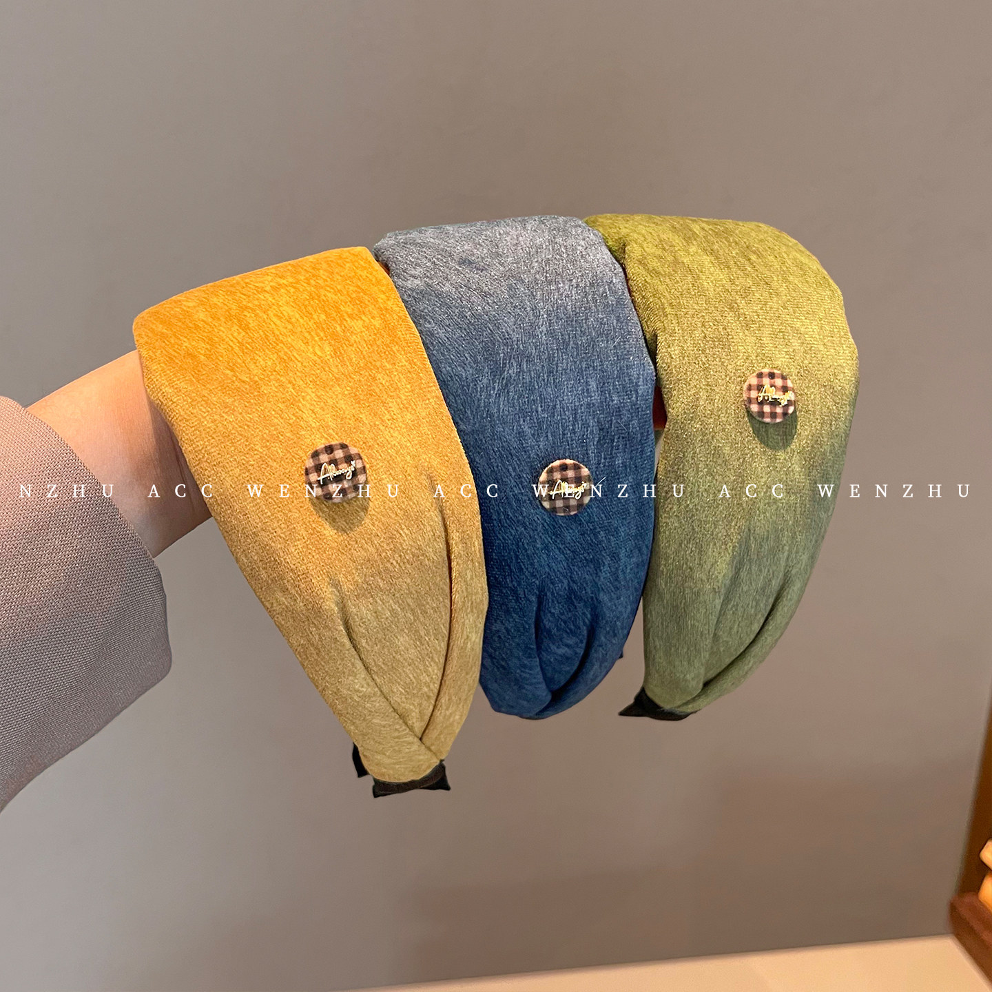 磨毛布艺宽版发箍秋冬复古防滑头箍气质高级感显脸小压发发卡头饰