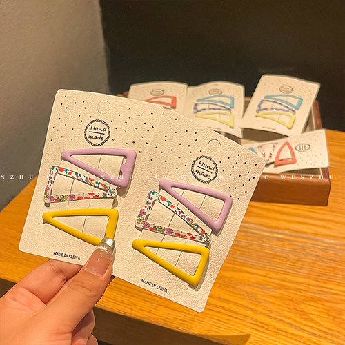 简约三角儿童发夹女2025新款