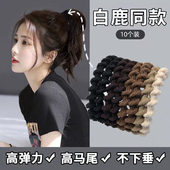 高弹力头绳女简约气质螺纹发圈秋冬扎头发皮筋耐用高马尾头饰发绳