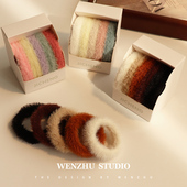 秋冬毛绒头绳皮筋女扎头发圈网红新款 高弹力耐用头饰马尾发绳皮套