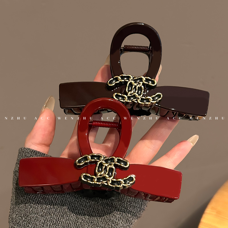 问珠抓夹韩国小香风2025新款大号