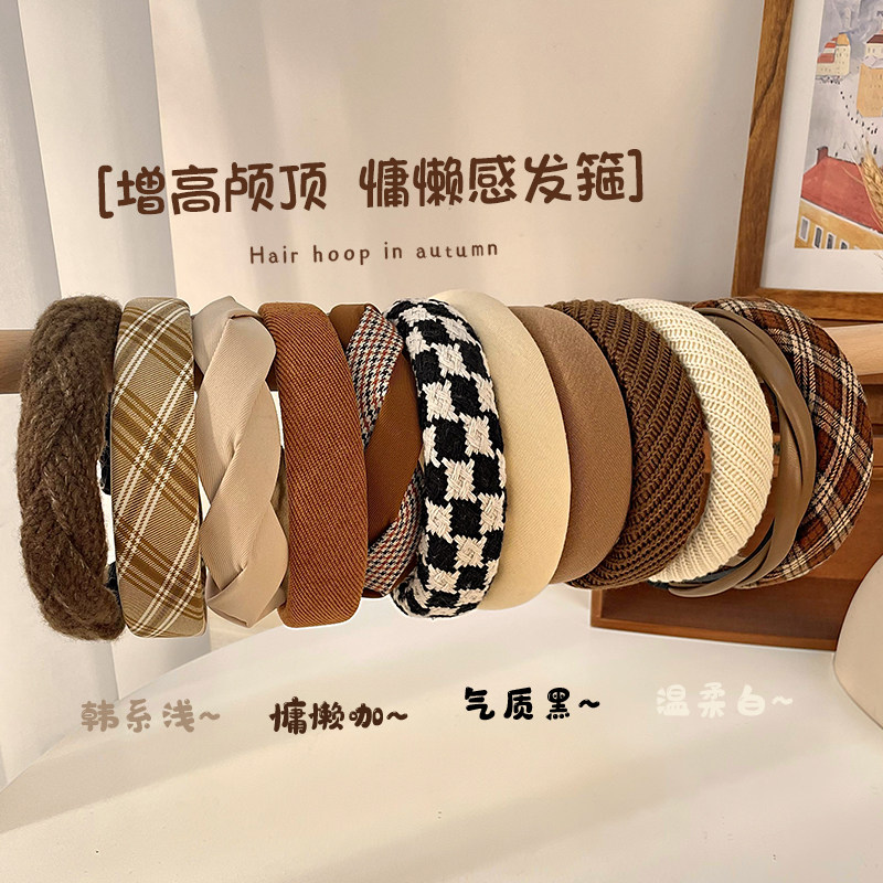 发箍高颅顶复古布艺秋冬图片