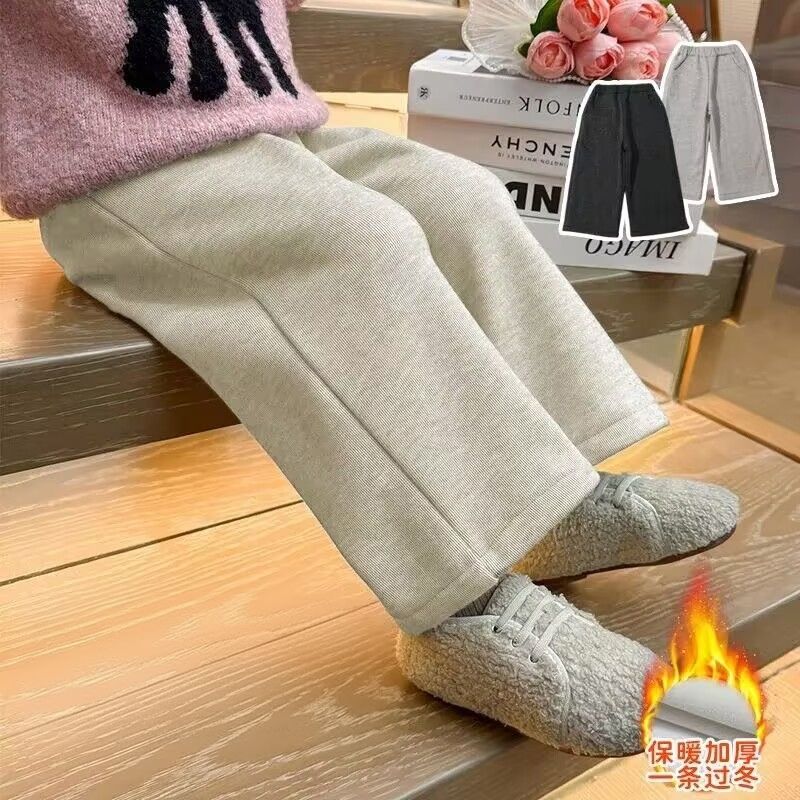 女童春秋裤子加绒糯米裤