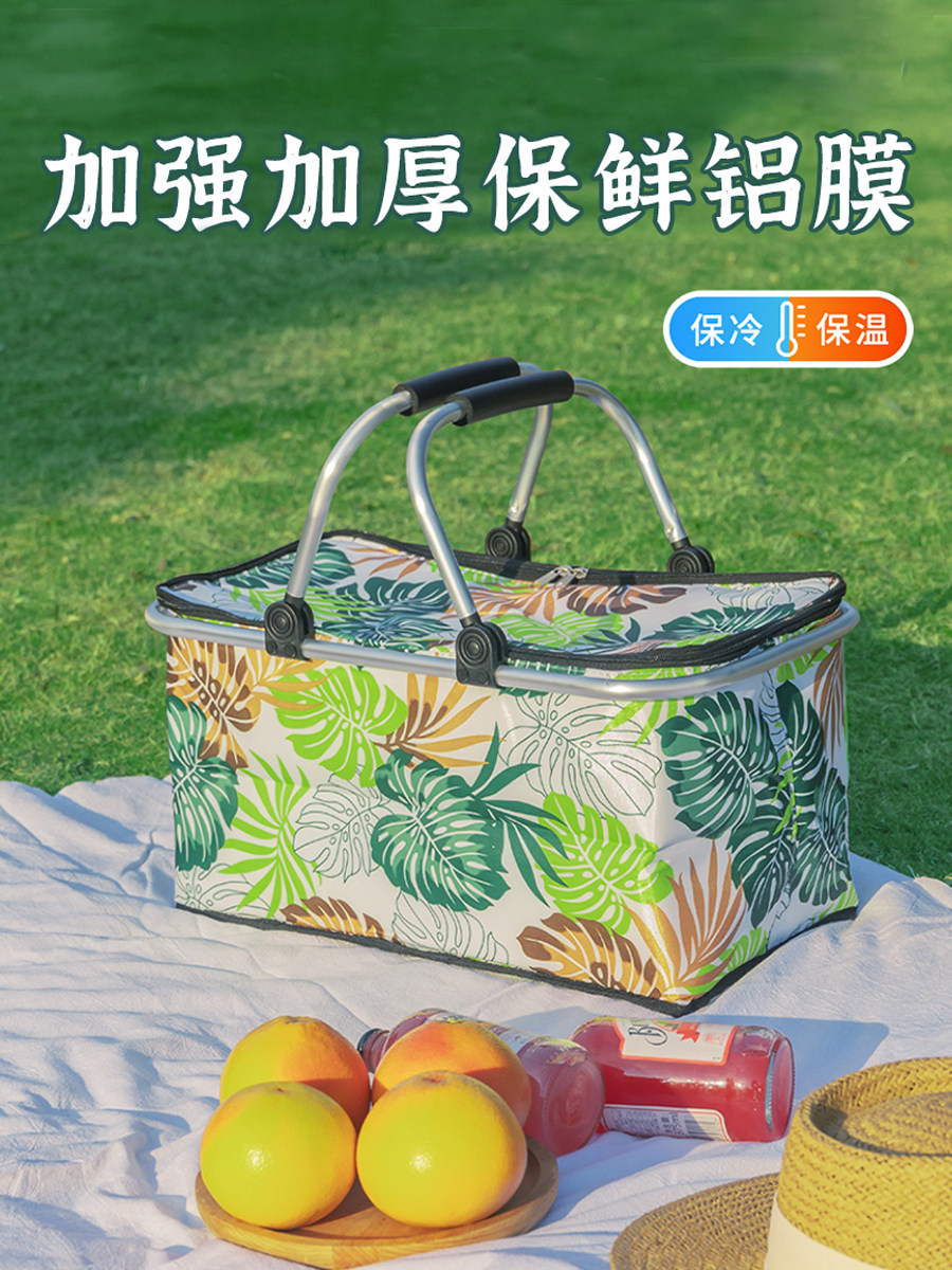 피크닉 바구니 휴대용 바구니 보온 바구니 야외 피크닉 용품 인터넷 연예인 바구니 세트 접이식 바구니 수납 바구니 나들이 바구니