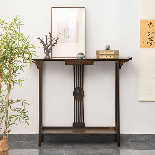 新中式玄关台入户条案端景台花台