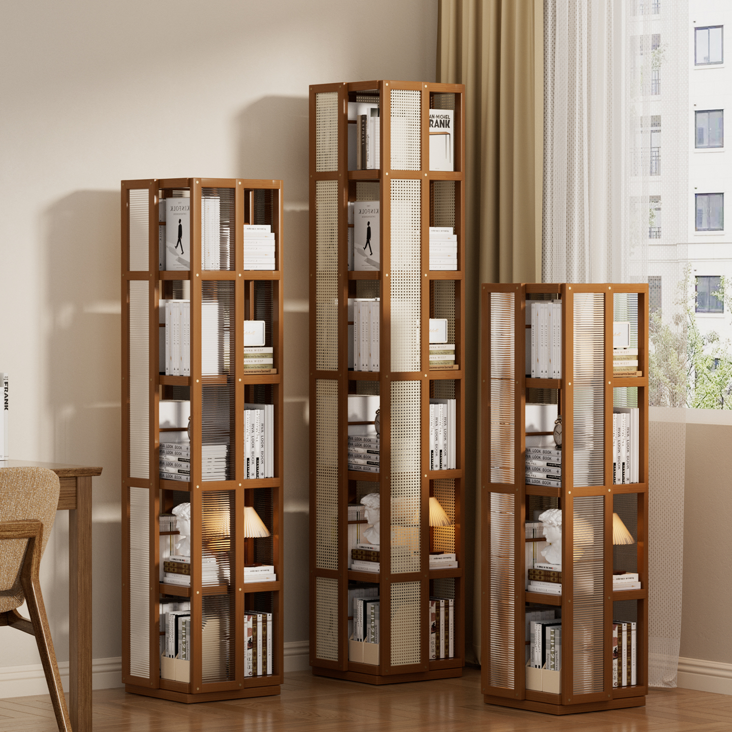 书架客厅置物架可旋转储物柜