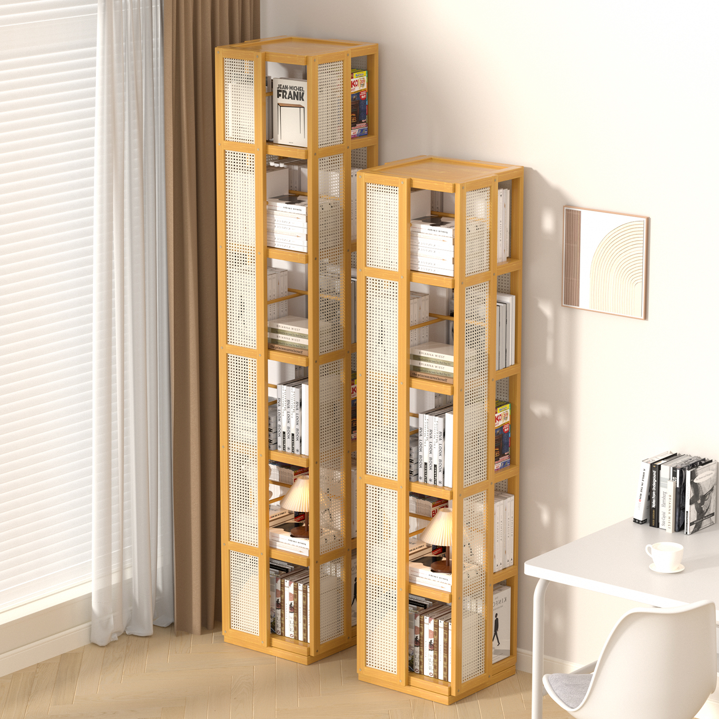 书柜旋转书架落地置物架非实木