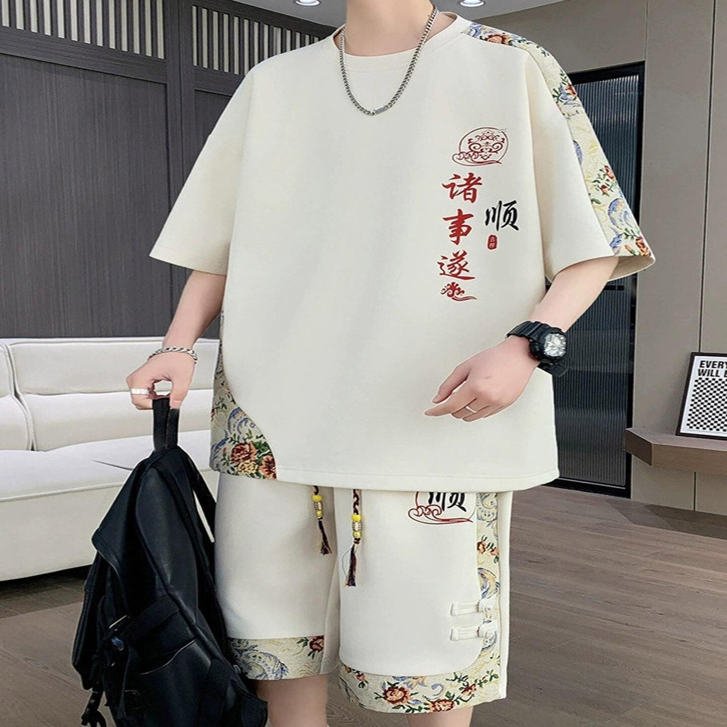 超凡轻奢服饰店大尺码男装新中式国潮风短袖T恤春夏季休闲运动a3