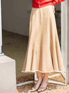 OU./欧点采用全棉植物染鱼尾裙牛仔半裙1112440239