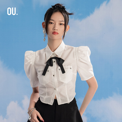 欧点修身减龄气质短袖衬衫