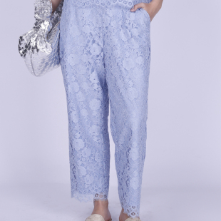 OU. 1102420257 欧点胖瘦皆宜包容性强蕾丝休闲裤