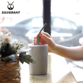 Silverant银蚁纯钛双层防烫水杯居家户外野营钛金属杯啤酒咖啡杯