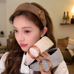 复古美拉德宽边发箍女款 高颅顶头箍高级感洗脸压头发发卡秋冬发饰