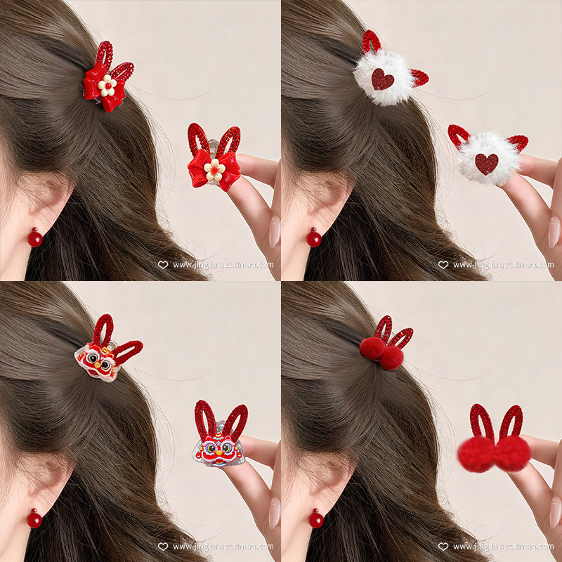 新年红色刘海小抓夹女卡通蝴蝶结发夹侧边小夹子儿童过年头饰发卡,饰品/流行首饰/时尚饰品新,发饰,淘宝优惠券,粉丝福利购,淘宝优惠卷