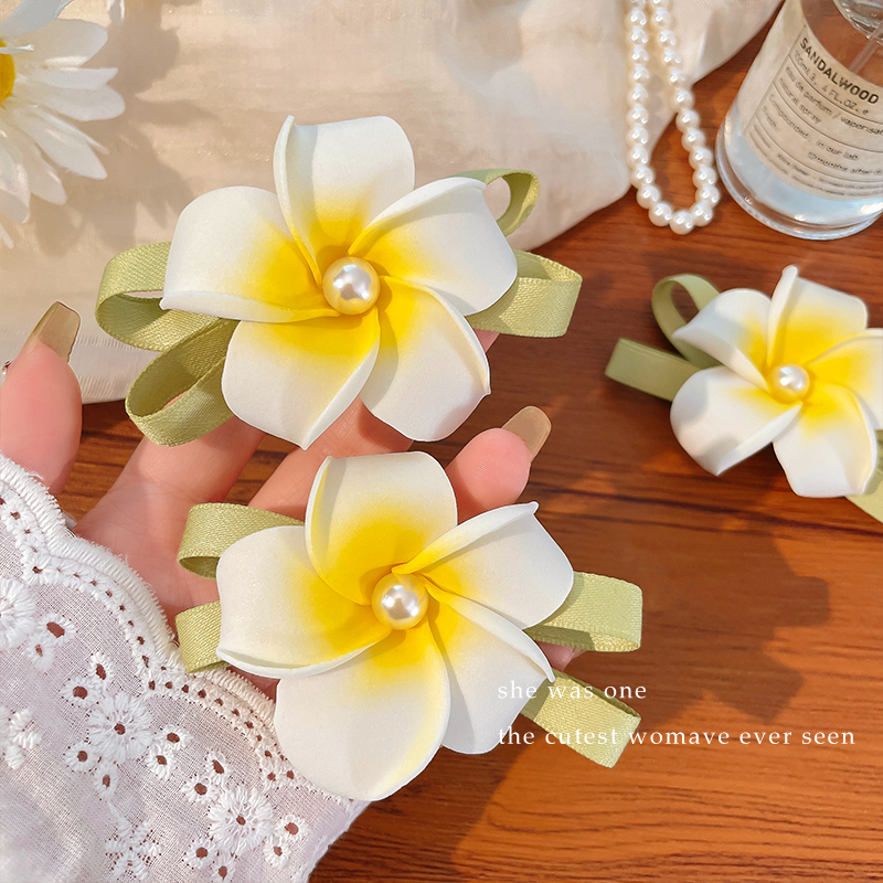 氛围感拍照发饰~鸡蛋花发夹！