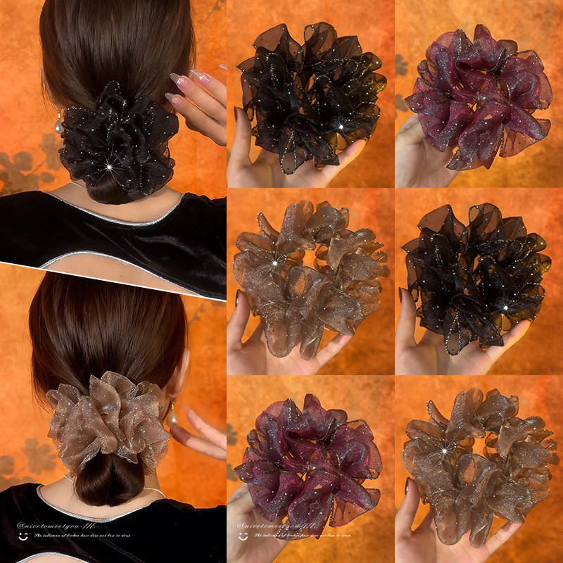 满天星欧根纱发圈气质优雅又百搭