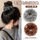 韩系毛绒电话线大肠发圈头绳女秋冬扎丸子头马尾发绳气质百搭发饰