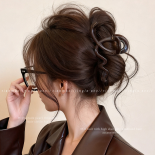 复古波浪抓夹女2026新款 高级感发夹后脑勺大号发量大鲨鱼夹子头饰