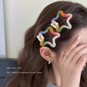 彩色五角星侧边刘海夹女2026新款 发夹秋冬碎发夹发卡夹子冬季 发饰