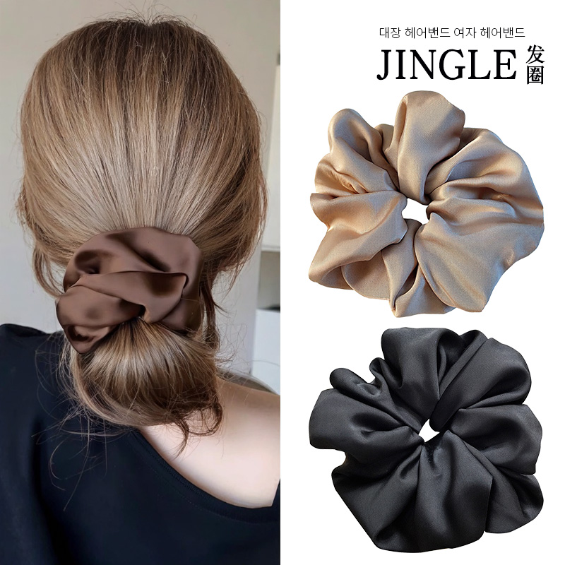 韩系气质优雅真丝超大大肠发圈