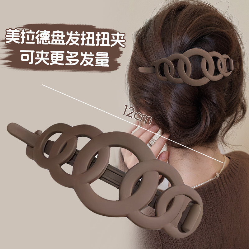 高端咖色扭扭夹！盘发稳固图片